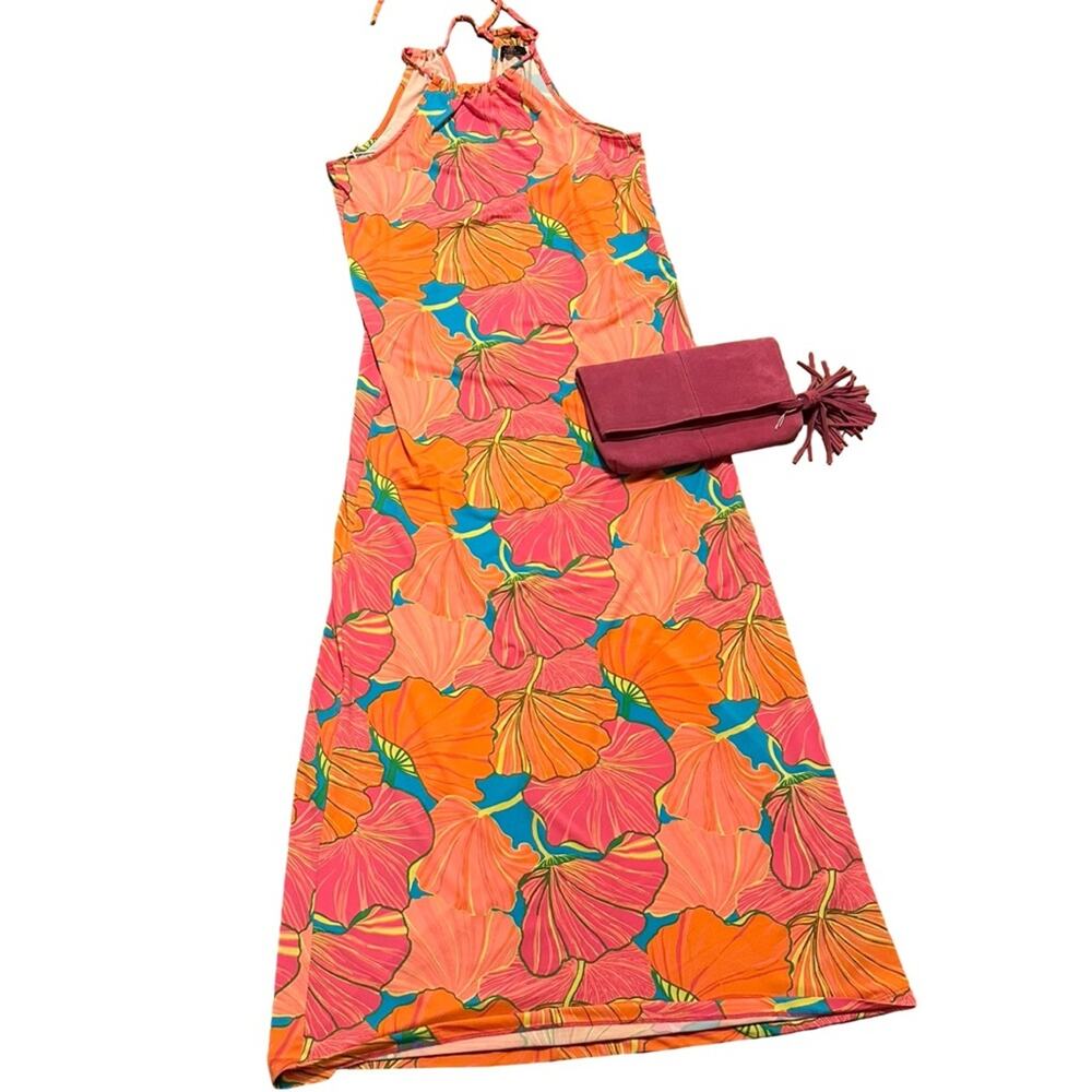 TRINA TURK Milan Gingko Halter Maxi dress cover-up summer wedding dress SIZE XS